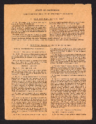 State of California laws regarding equality of opportunity in housing