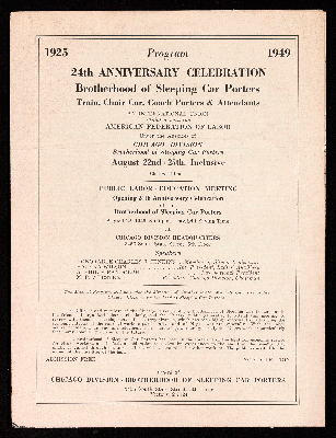 24th anniversary celebration Brotherhood of Sleeping Car Porters program