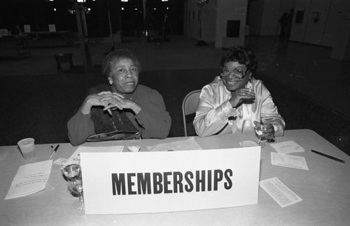 California African American Museum volunteers gathering memberships, Los Angeles, 1983