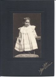 Portrait of Ethel M. Sharp in 1909 at age two years old