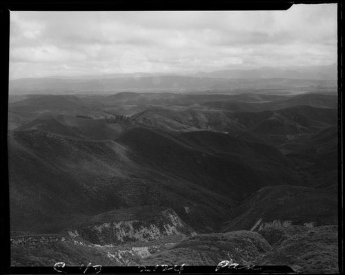 Valley and hills near Magic Mountain, Ventura County, 1930