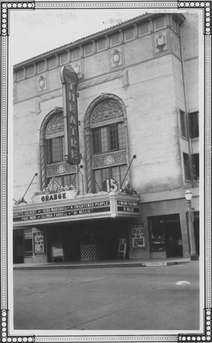 Orange Theater on North Glassell Street, Orange, California, 1934