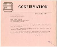 Telegram from William Randolph Hearst to Julia Morgan, February 16, 1930
