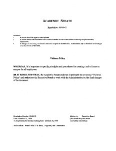 USC Academic Senate resolution 99/00-01, 1999-10-13