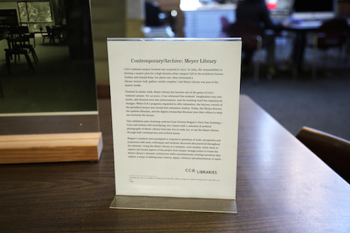 CONTEMPORARY/ARCHIVE EXHIBITION: MEYER LIBRARY exhibition documentation