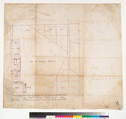 Manuscript map of lands bordering Rancho Niguel