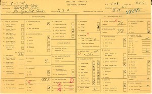WPA household census for 220 N GRAND, Los Angeles
