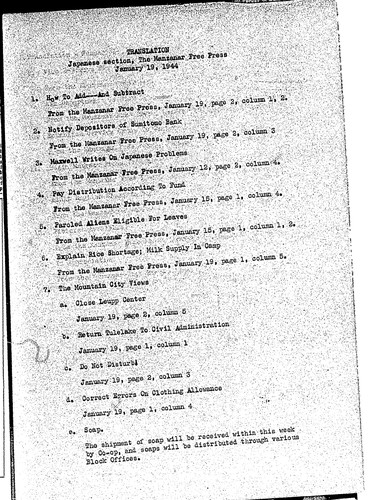 Manzanar free press, January 19, 1944