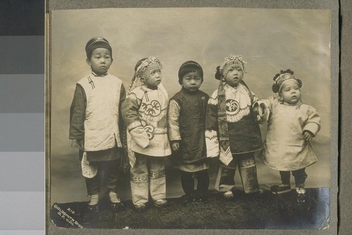 [Group portrait, unidentified Chinese children. Photograph by Goldsmith Bros. No. Z10.]