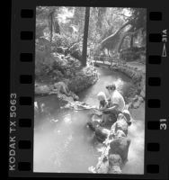 Zoly Cubias and friend along Fern Dell stream in Griffith Park, Los Angeles, 1988