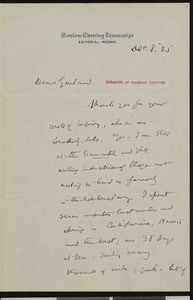 Joseph Edgar Chamberlin, letter, 1925-12-08, to Hamlin Garland