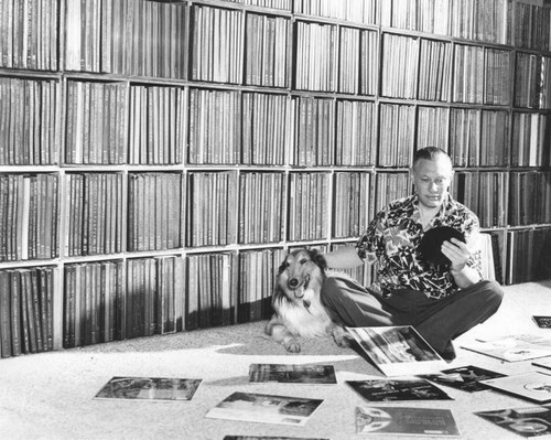 John Ball Jr. with his 18,000 record collection