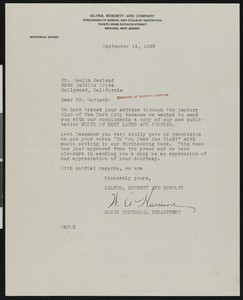 W.A. Harrison, letter, 1932-09-19, to Hamlin Garland