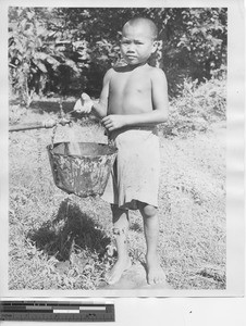 A child at Leprosarium at Jiangmen, China, 1949