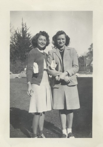 Shirley Clegg, Betty Gianone at Santa Cruz High School