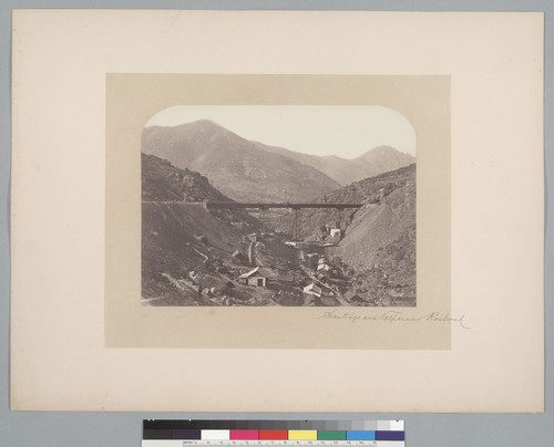 "Santiago and Valparaiso Railroad," trestle over ravine Viaducto Los Maquis. [photographic print]