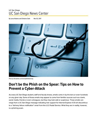 Don’t be the Phish on the Spear: Tips on How to Prevent a Cyber-Attack