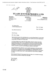 [Letter from M Clarke to Norman Jack regarding Adam trading]