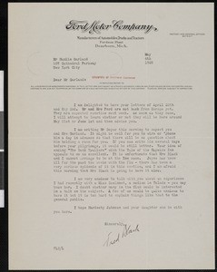 Fred L. Black, letter, 1928-05-04, to Hamlin Garland