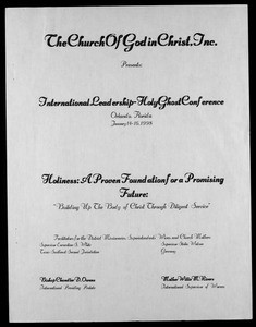 International leadership Holy Ghost conference, COGIC, program, 1998