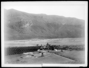 General view of Camulos Ranch, California, from the north