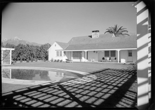 Nolan, Mr. and Mrs. Joseph J., residence. Exterior and Swimming pool