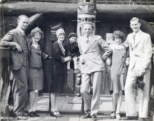 Willam Christensen, Mignon Lee, the Great Cardini, Cardini's wife and son, Wiora Stoney, and Lew Christensen