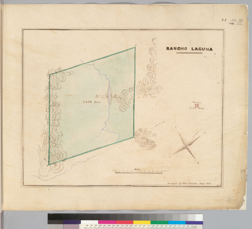 Rancho Laguna : [Calif.] / surveyed by John G. Cleal, Aug. 1854