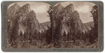 The "Three Brothers" (Eagle Peak in center) from down the Valley in wonderful Yosemite, Cal., #(6)