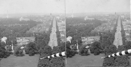 Panorama, west down Penn'a [Pennsylvania] Ave., An interesting view of the capitol's splendid thoroughfare. Washington, D.C