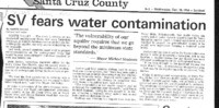 SV fears water contamination