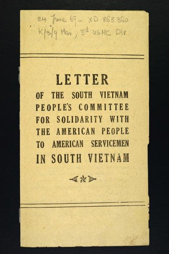 Letter of the South Vietnam People's Committee for Solidarity