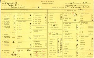 WPA household census for 311 S BUNKER HILL, Los Angeles