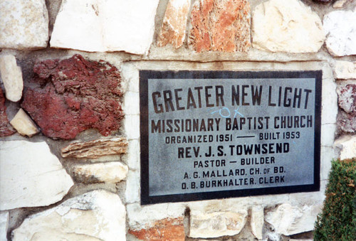 Greater New Light Missionary Baptist Church, 1st cornerstone
