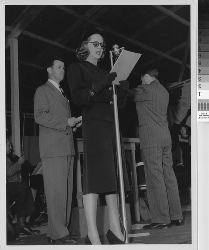 Photograph of Bette Davis at Rodger Young Village dedication