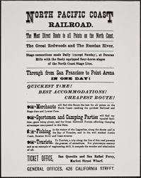 Advertisement for the North Coast Pacific Railroad, 1877