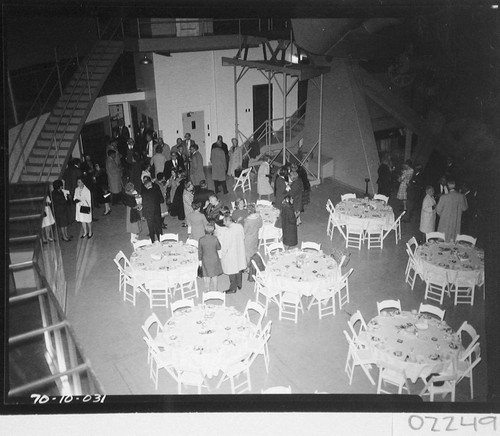 Banquet guests arriving for the dedication of the 60-inch telescope, Palomar Observatory