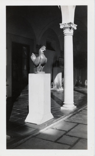Sculpture of rooster, Scripps College