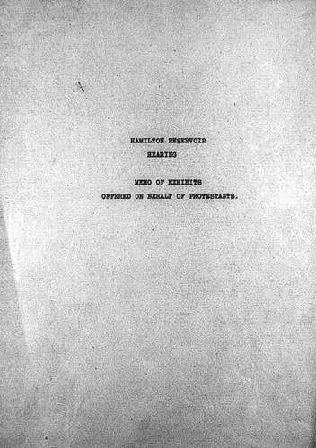 Case Resulting From Hamilton Filing on Mission Gorge, through El Capitan Reservation - Hamilton hearing Exhibits (Fletcher, et al. protestants)