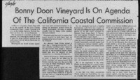 Bonny Doon vineyard is on agenda of the California Coastal Commission
