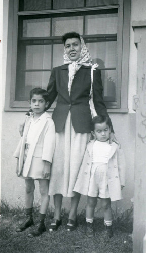 Armida Quiroz with two Muñoz brothers, East Los Angeles, California