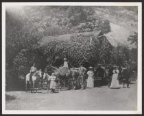 Dr. Alexander Warner and family with horses, circa 1892