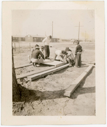 Young men and boys working at Jerome incarceration camp