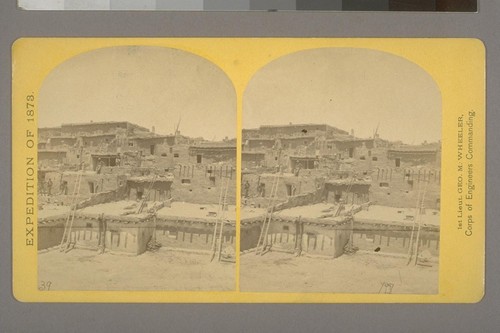 Indian Pueblo of Zuni, New Mexico; view from the interior.--Photographer: T. H. O'Sullivan--Photographer's number: 16--Photographer's series: Expedition of 1873