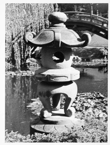 Pagoda sculpture in the Japanese garden