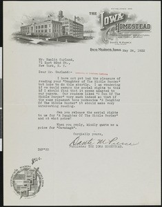 Dante M. Pierce, letter, 1922-05-24, to Hamlin Garland