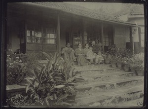"The mission house in Mercara with Mr & Mrs Schweikhart, Mrs Ritter and two Ritter children