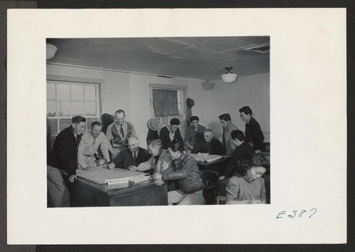 The engineering staff at this relocation center. Photographer: Parker, Tom McGehee, Arkansas
