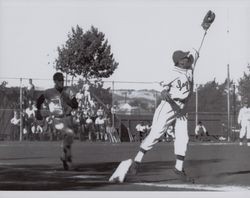 Mario D. Figone Leghorn baseball team player, Petaluma, California, in the 1940s