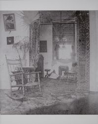 Interior view of a house associated with the Akers family and named "Happy Hallow," Sonoma County, California, about 1890